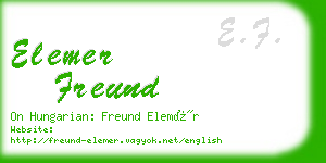 elemer freund business card